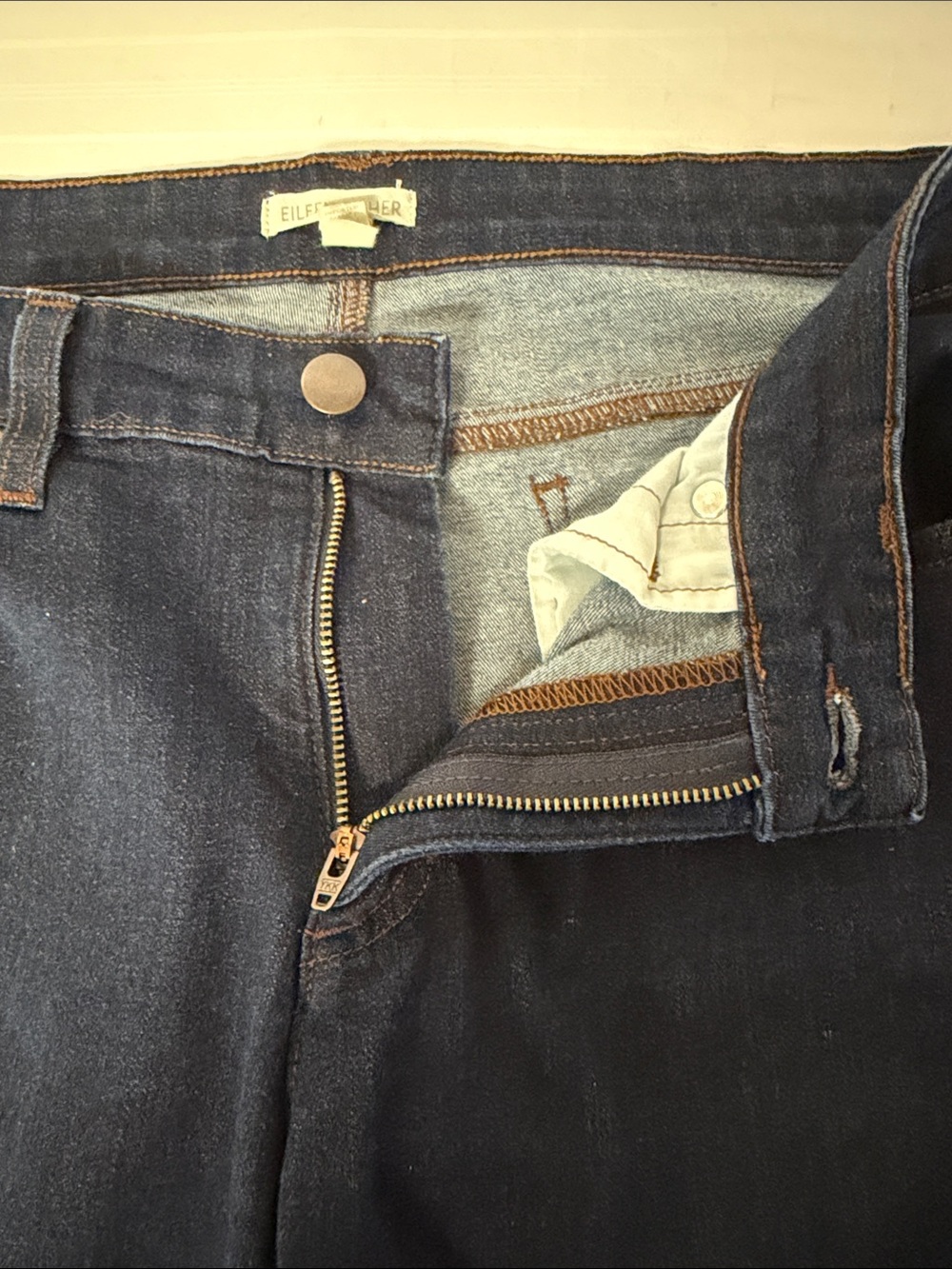 Eileen Fisher Cotton Stretch Denim Slim Jean classic 5 pocket jeans women’s 14 - Picture 9 of 14